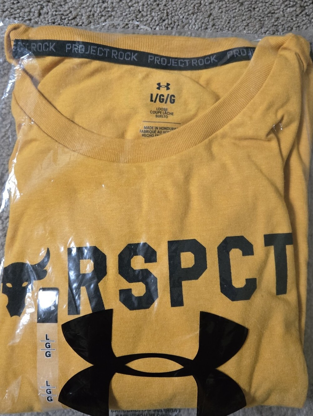 NWT Under Armour Project Rock RSPCT Yellow Graphic Tee L - Picture 3 of 5